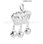千影 银锁 长命锁 银吊坠聪明伶俐蝴蝶吊坠长命锁银锁千足银