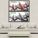 紫气东来 梅开五福十字绣/套件/花草/系列/国牡丹/半成品/二选一