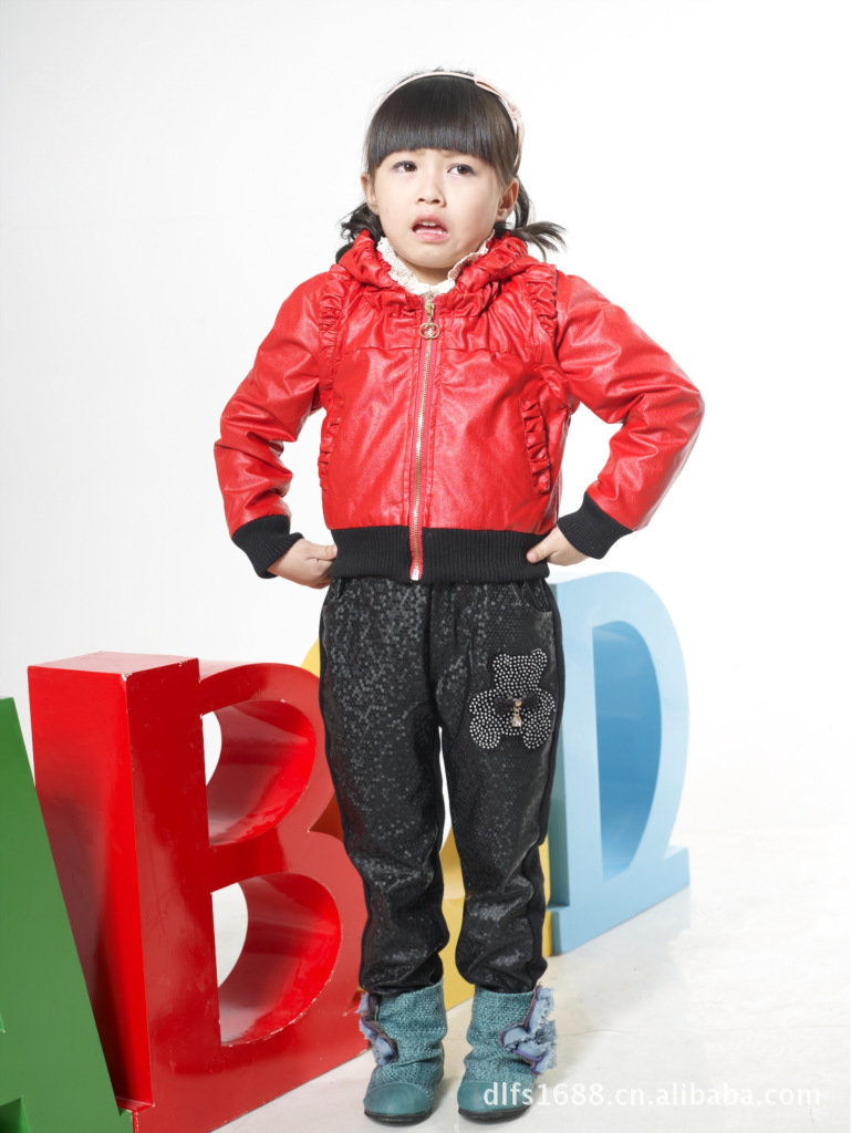 2011新款 女童秋装 女童<em>外套</em> 水洗<em>皮衣</em>夹克 儿