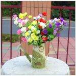 9头小茶玫 仿真花 绢花 人造花 家居装饰花卉 田园风格
