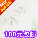E518厂家直供韩国饰品镂空简约蝴蝶结耳钉批发新款厂家直供饰品
