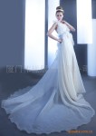 蔡美月国际婚纱 2011新款 修身 露背 吊带 V领小拖E5103