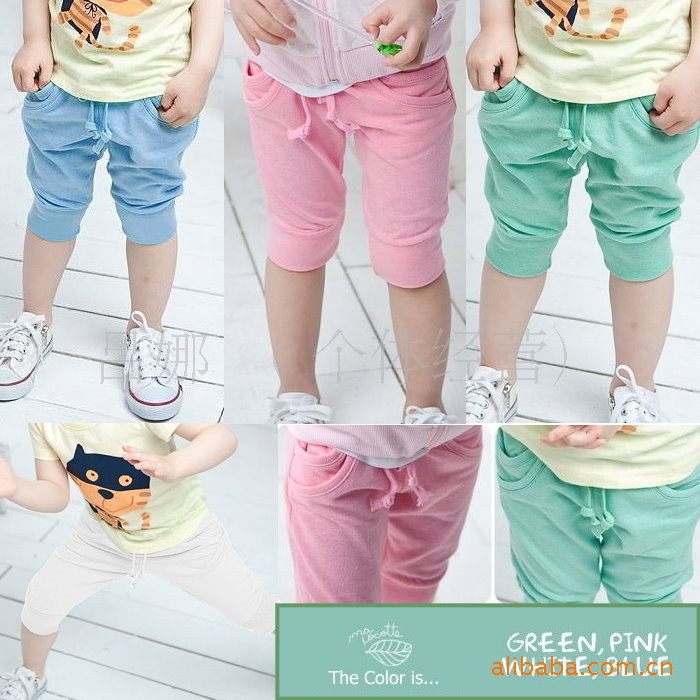 韩国外贸童装批发b2w2酷酷男女童<em>马裤休闲</em>裤