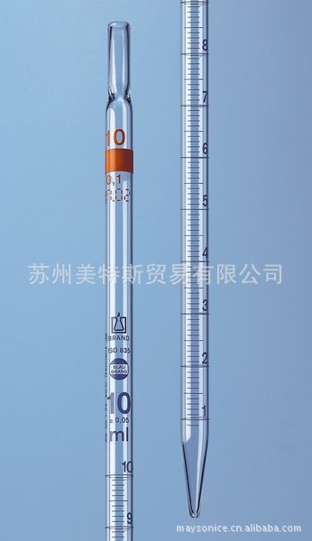 刻度移液管,完全排出,3类（零刻度位于顶端）,10ml