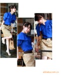 10069 日韩女装/2012夏装/时尚大气泡泡袖弹力雪纺短袖衬衫