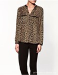 2012 CBRL 厂家直销 欧美风圆领豹纹衬衫 新品女装上衣