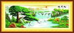 十字绣批发 迎客松 鹤寿延年十字绣/套件/风景图/山水客厅大画