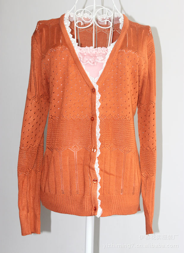 2012 新秋<em>款</em> 手钩花边 针织<em>开衫</em> 外套 6色入 棉