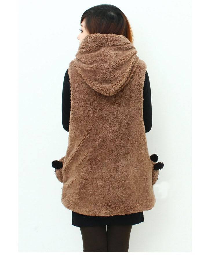 6650韩版 日系秋冬<em>女装</em> 羊羔绒 休闲时尚熊猫马