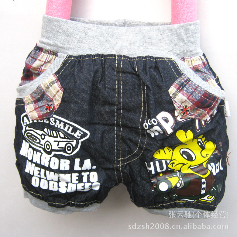 <em>儿童</em>牛仔<em>短裤批发</em> 软牛仔面料印花夏款男童短