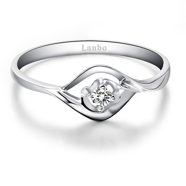 雅宾珠宝钻石首饰批发 18k白金 女戒指结婚戒