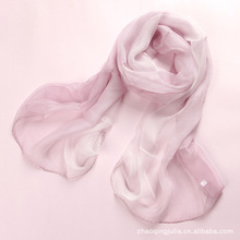 真丝围巾_款式:中长_图案:单色_真丝围巾促销