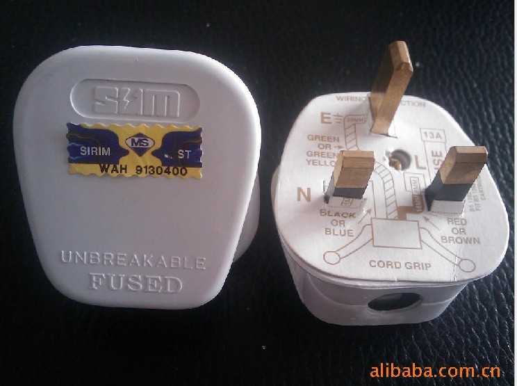 可拆式新加坡BS插头电源线 