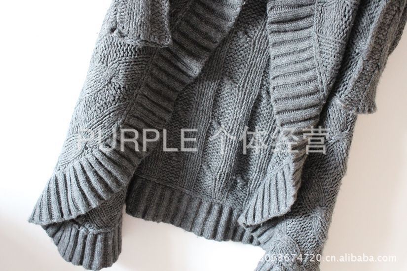 【<em>外贸</em>原单 欧美<em>大码</em> 麻花不规则 棒线 <em>毛衣</em> 开