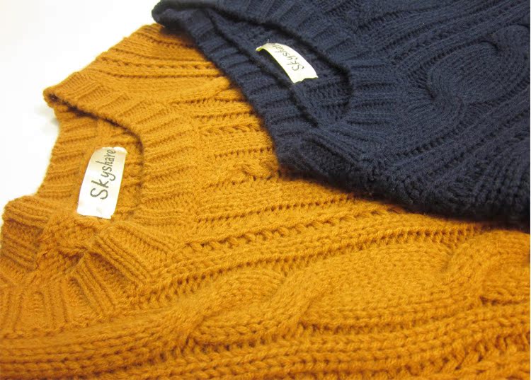 2012秋冬<em>毛衣</em>新款手肘英伦补丁绞花<em>复古麻花</em>