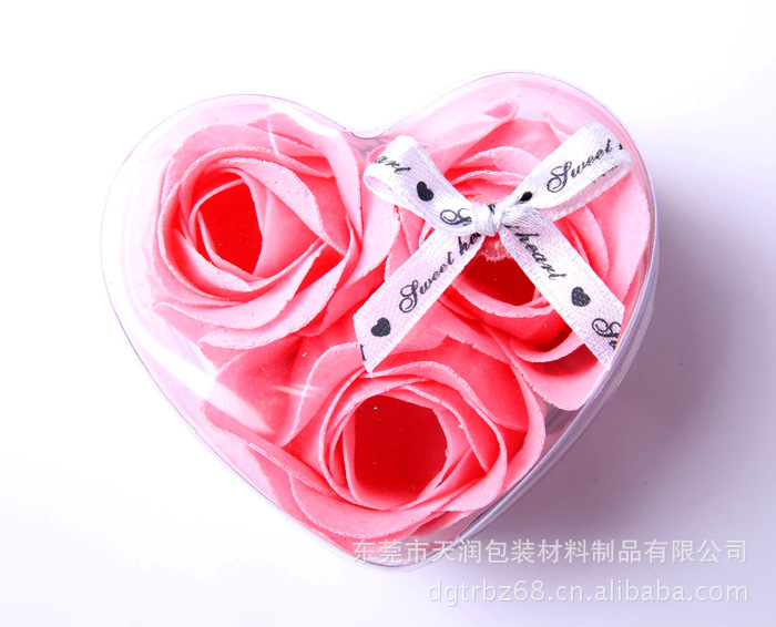 宝热销 全网最低 心形三朵 玫瑰植物精油皂花 手