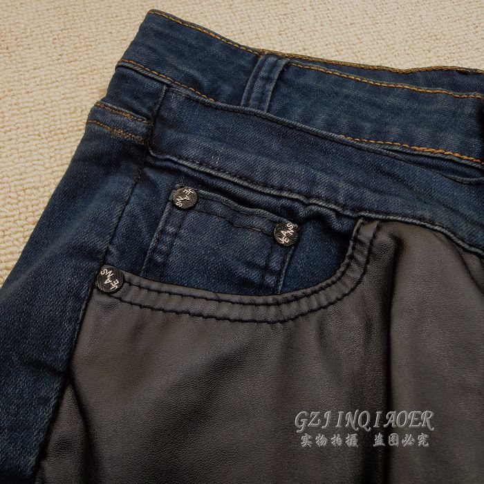 【冬款2012新款深色<em>牛仔短裤</em>打底靴裤热裤皮