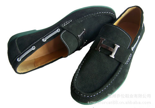温州鞋厂家批发韩版男士懒人鞋反绒英伦豆豆鞋