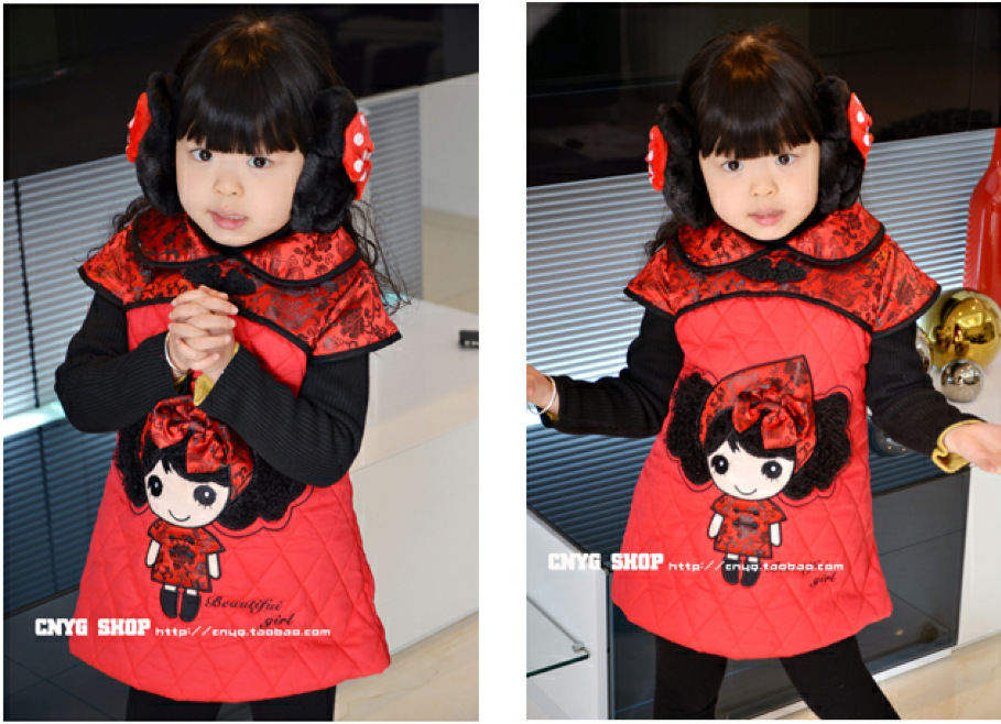 过年女童女童<em>马甲唐装</em> 拜年女童<em>马甲唐装</em>外套