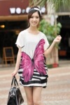 2012时尚新款 女式夏季冰丝棉 韩版女装大码连衣裙 大蝴蝶印花图