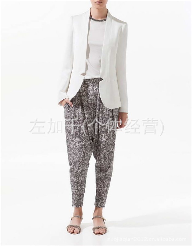 2012秋装新款ZARA同款气质女士交叉亚麻帅气