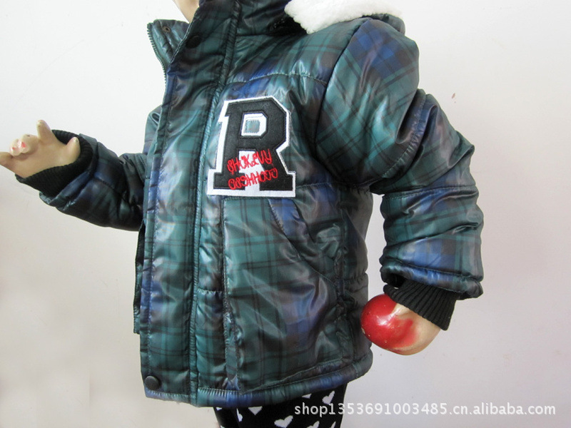 男宝宝冬款羽绒外套 韩版暗格棉衣 尼丝纺+PP