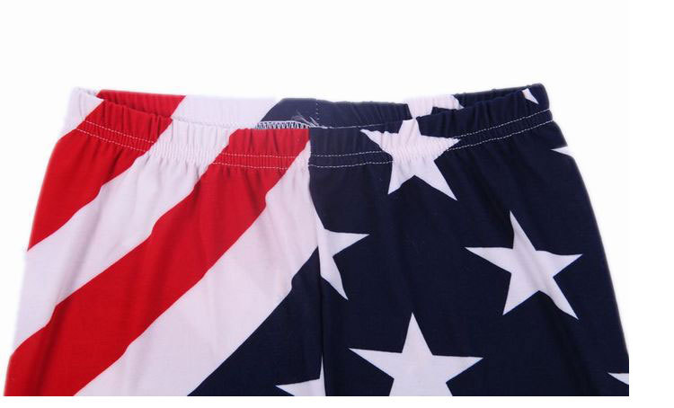 W2012新款女装 九分夏季打底裤美国国旗条纹