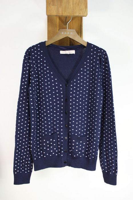 【<em>外贸</em>原单 V领 <em>长袖</em> <em>女针织</em> <em>开衫</em>外套 点点图案