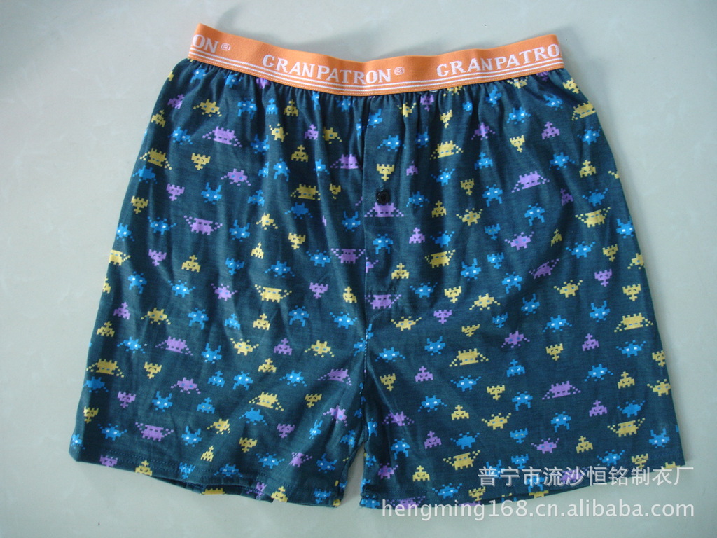 【<em>普宁</em>外贸<em>男士内裤</em>厂】 全涤带纽扣满底印花