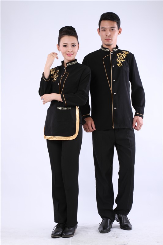 星级酒店工作服 秋冬装长袖餐厅饭店茶楼餐饮