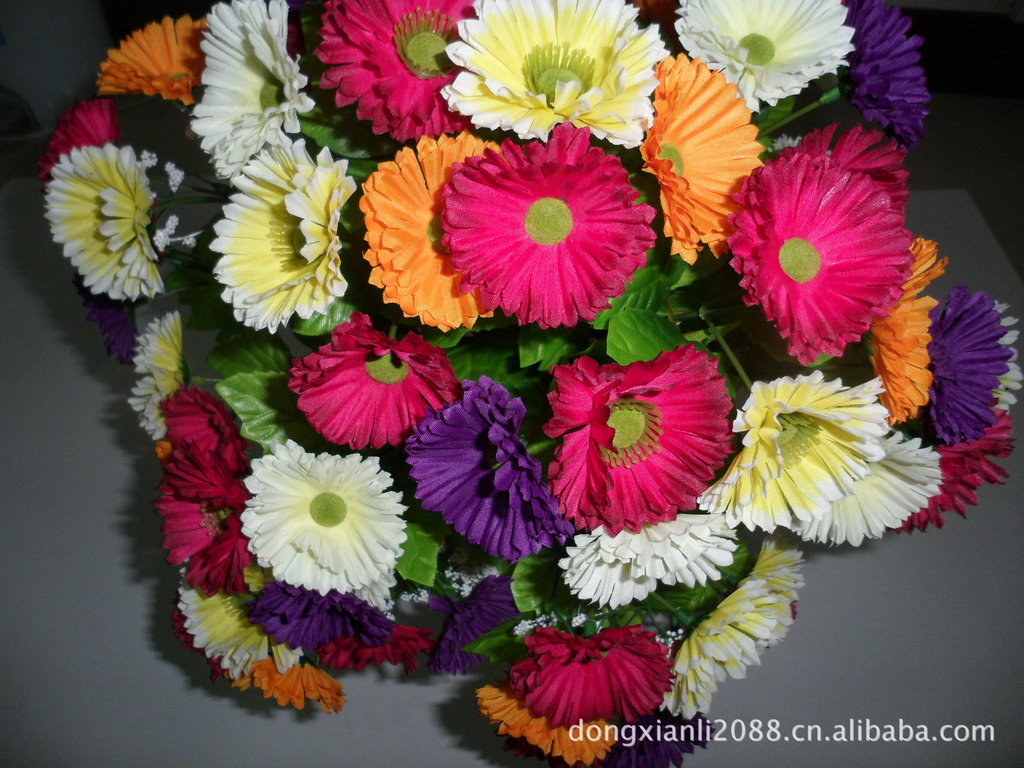 供应盆景花,人造花仿真花 6个满天星九叉图片