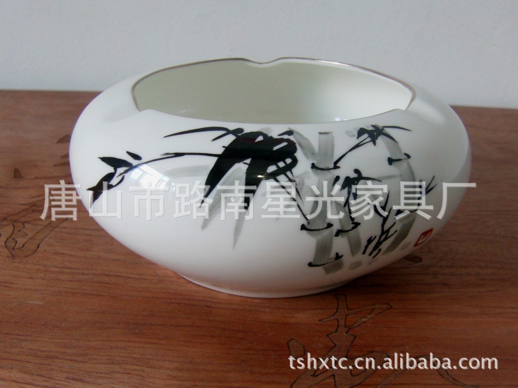 厂家直销高档骨瓷唐山骨质瓷办公三件套 手绘