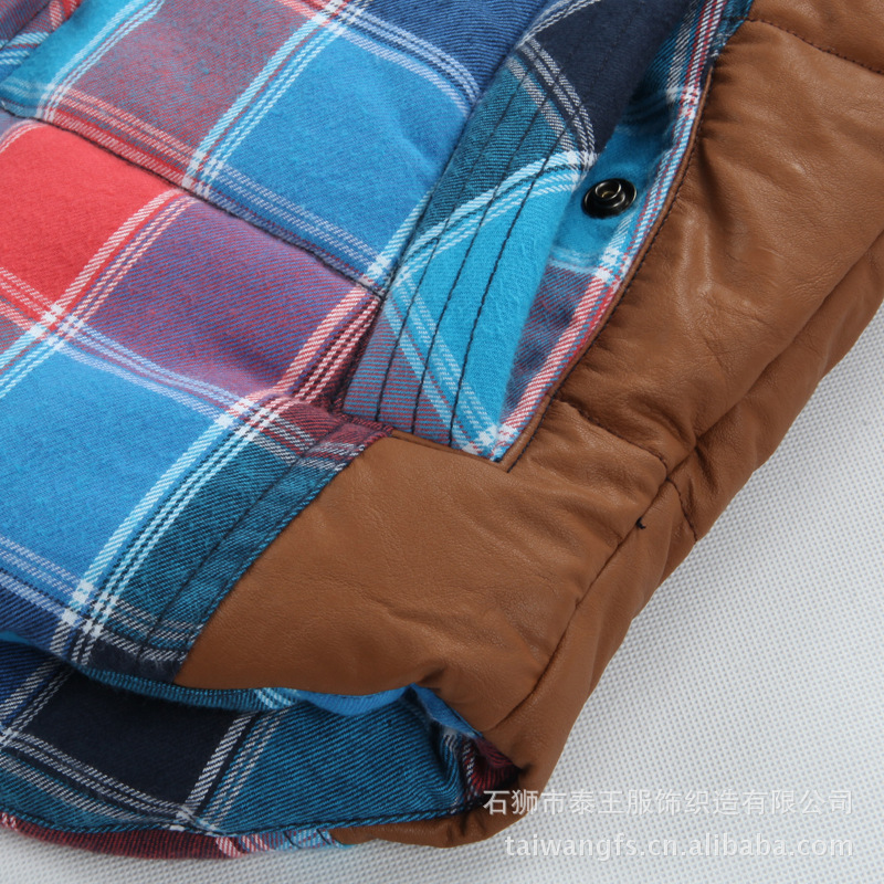 【<em>男装</em>冬款加厚连帽<em>纯棉</em>格子<em>马甲外套</em> 男士棉