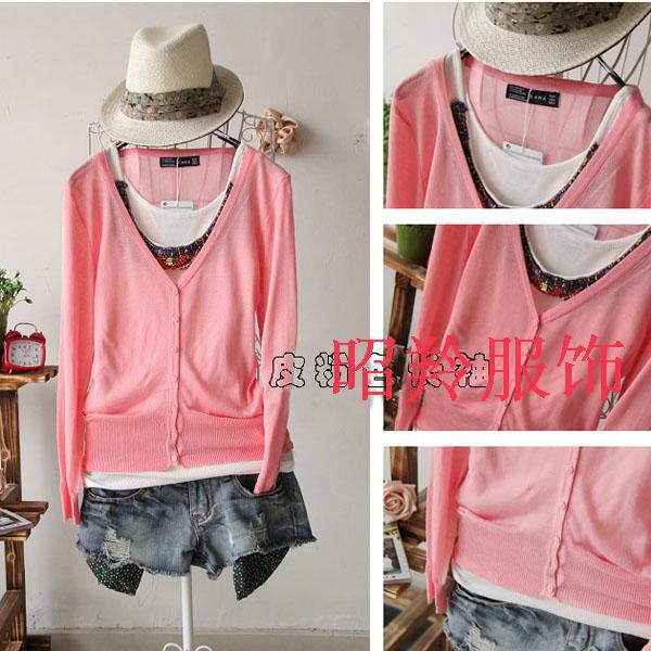 2012夏季外套<em>长袖外贸</em>透薄<em>开衫女针织</em>衫空调