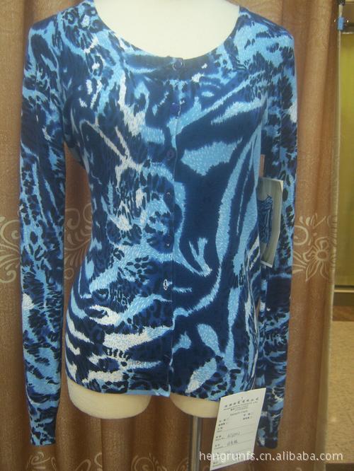 虎皮纹<em>欧洲款 女装</em>开衫印花毛衣图片,虎皮纹欧