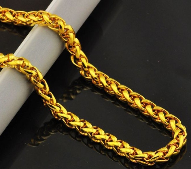 大气仿金粗项链 项链 男士粗金项链 高仿金项链