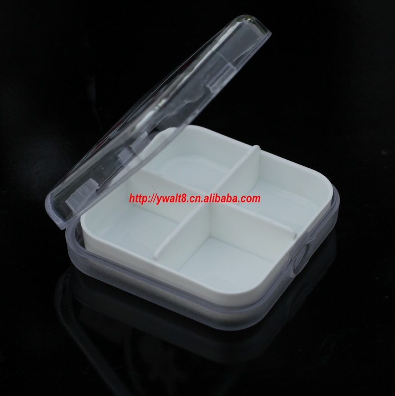 医药包装-食品级材质正方形四格药盒十字四格