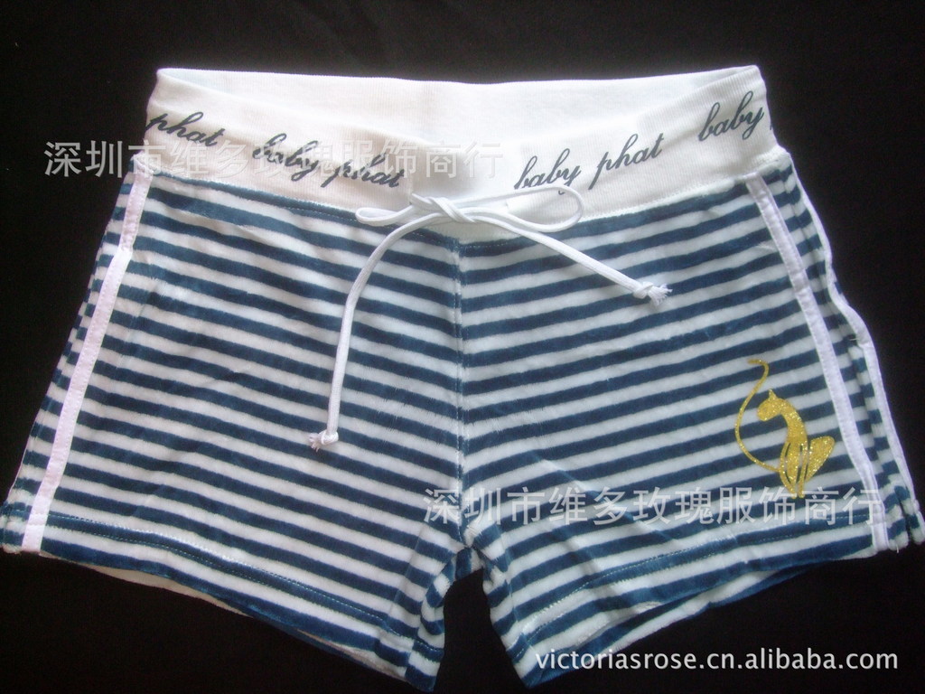 滩裤 毛巾料蓝白条纹 情侣 <em>沙滩短裤 - 批发</em> 沙滩