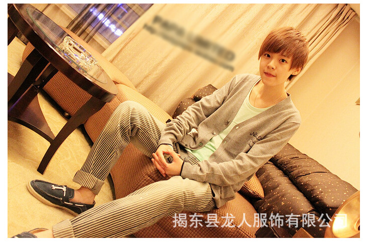 男装毛衣<em>针织开衫</em> 林弯弯<em>针织衫外套</em> 男装V领