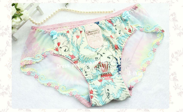 外贸日单蕾丝内裤批发 性感蕾丝刺绣网纱透明