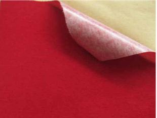 布类包装材料-背胶红色绒布批发\/自粘红色绒布