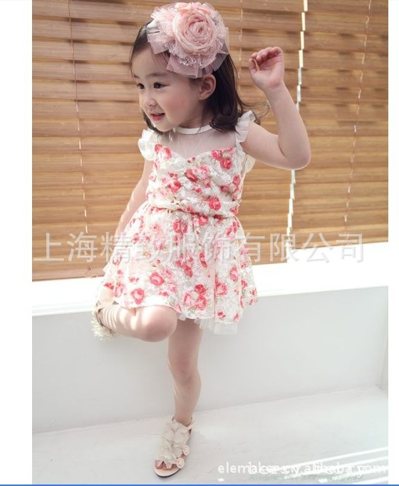 最新<em>淘宝</em>热销春夏新款童装<em>女童装</em>花花<em>连衣裙</em>子