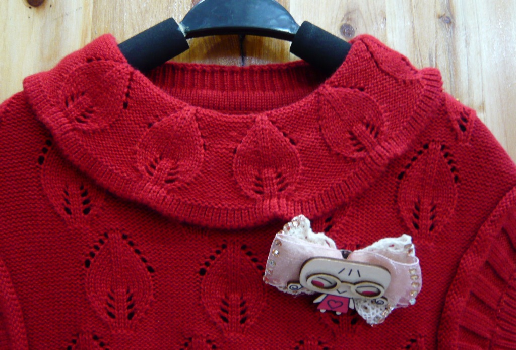 童装~<em>韩版</em>小中童纯色提花针织衫~短袖混搭款