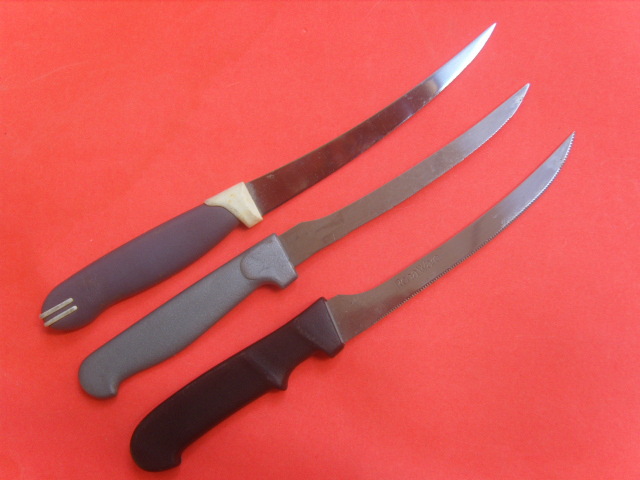 带刀套 塑料刀套杀鱼刀 杀鱼工具 钓鱼刀 叼刀图