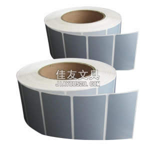 单排哑银龙条码标签纸 亚银防水 银色条码纸 2