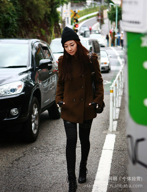 2012冬装新款女装韩版时尚双排扣双面绒羊毛