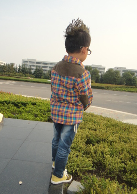 新款韩版<em>开衫</em> <em>男童</em>格子<em>衬衣</em> <em>加</em>绒加厚棉<em>衬衣</em> 中