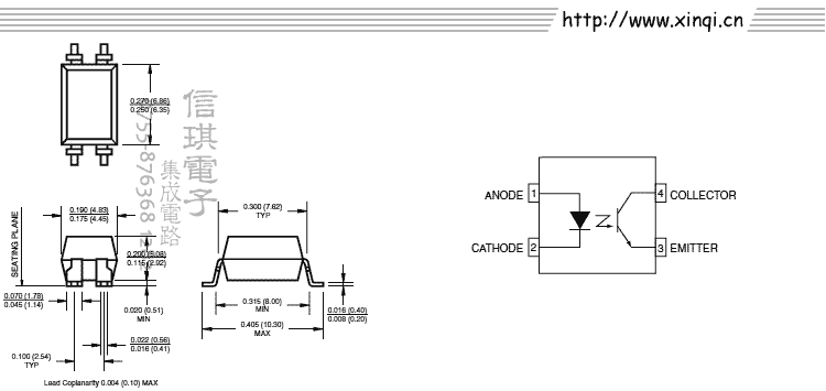 h11a817b 贴片光耦 pc817 sop-4 单路光电耦合器 fairchild