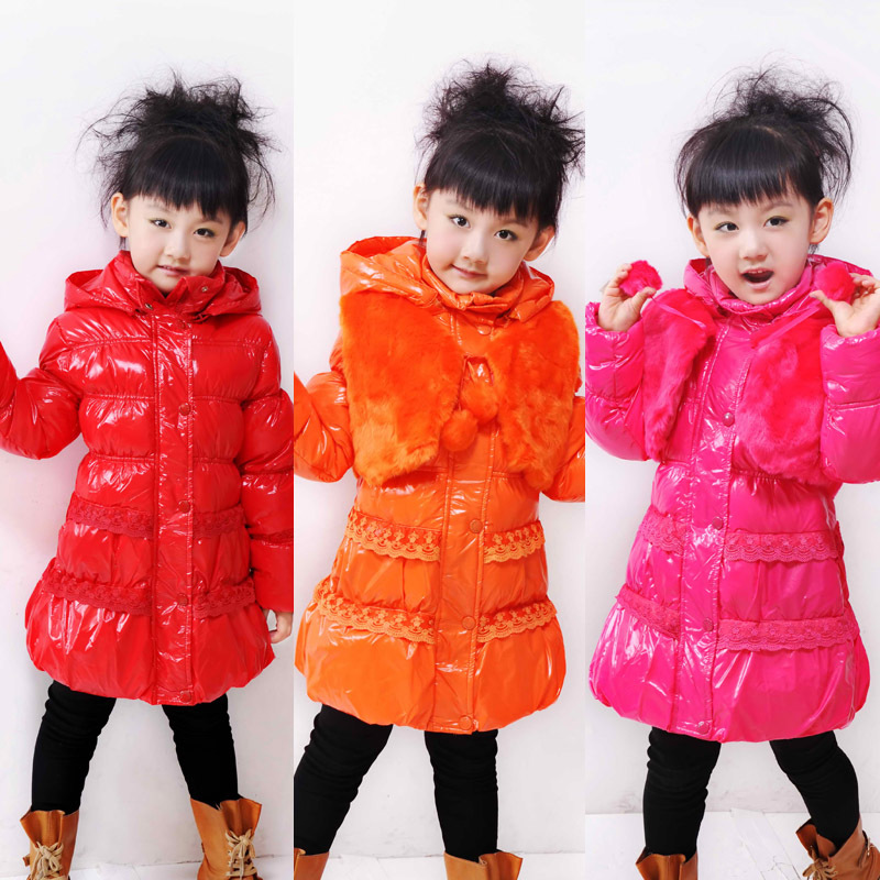 专柜梦特娇儿童<em>羽绒服女童</em>外套冬加厚<em>中长款</em>白