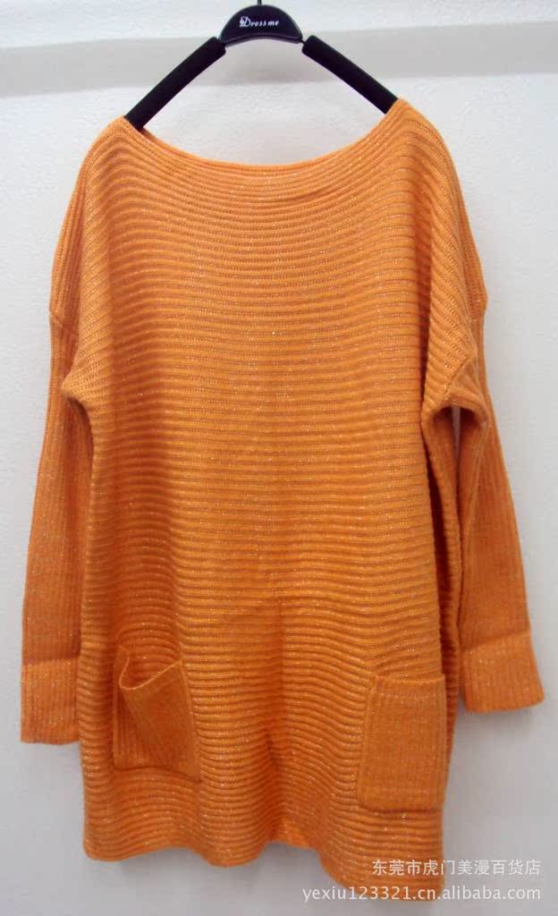 冬天大码宽松版<em>毛衣</em> 大版<em>毛衣</em> 长袖口袋圆领毛